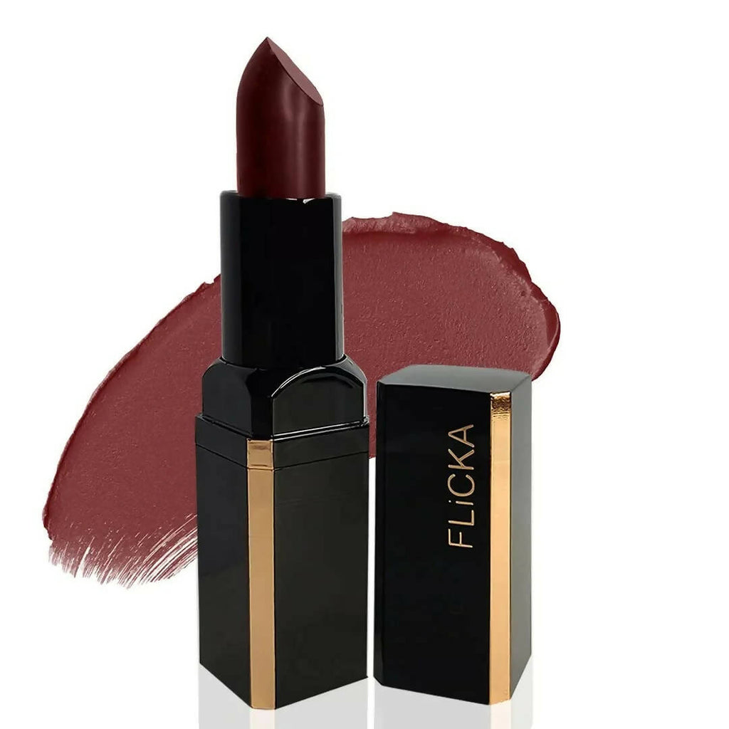 FLiCKA Lip Poetry Matte Lipstick Shade 03 Johny - Deep Maroon | Grocsy