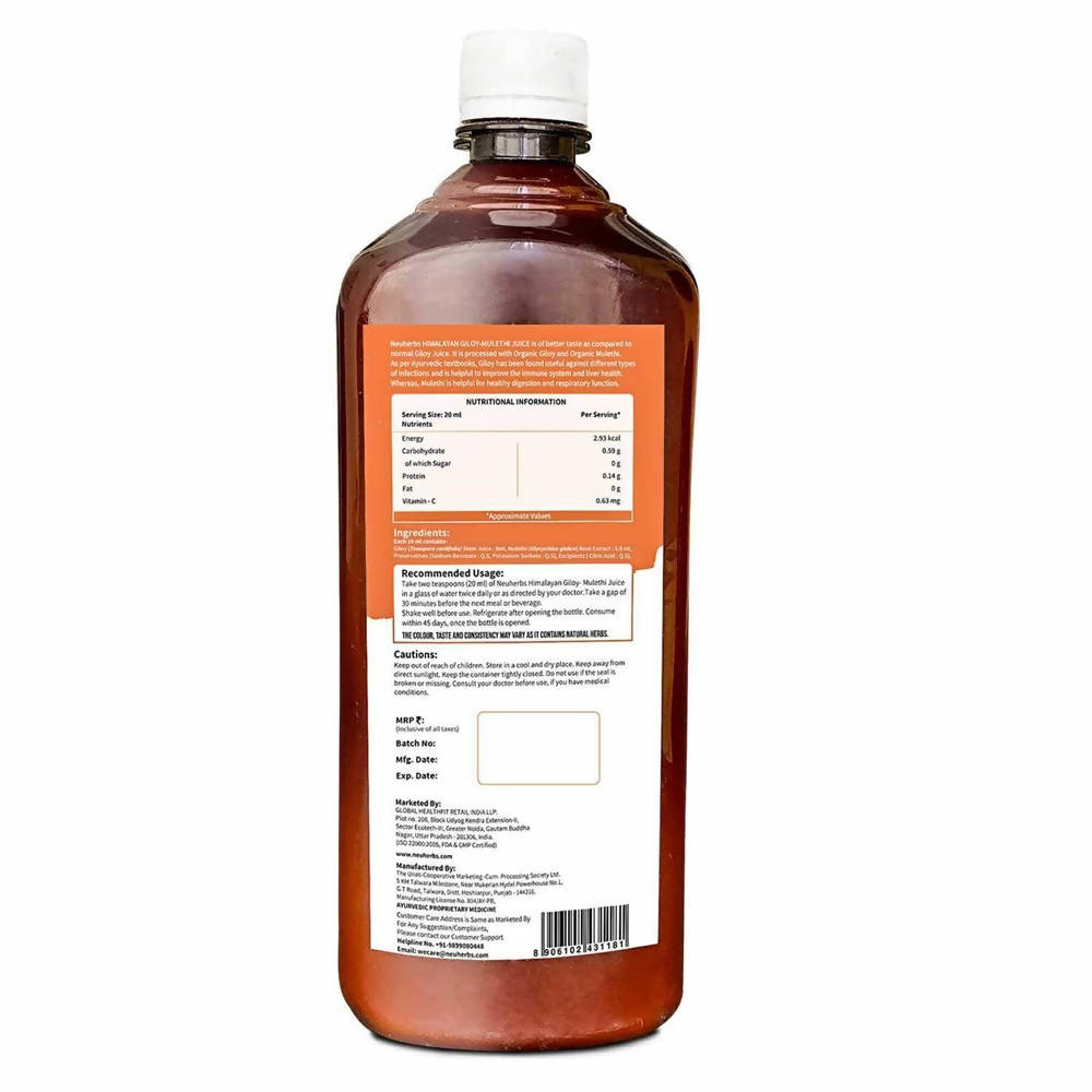 Neuherbs Himalayan Giloy Mulethi Juice | Grocsy