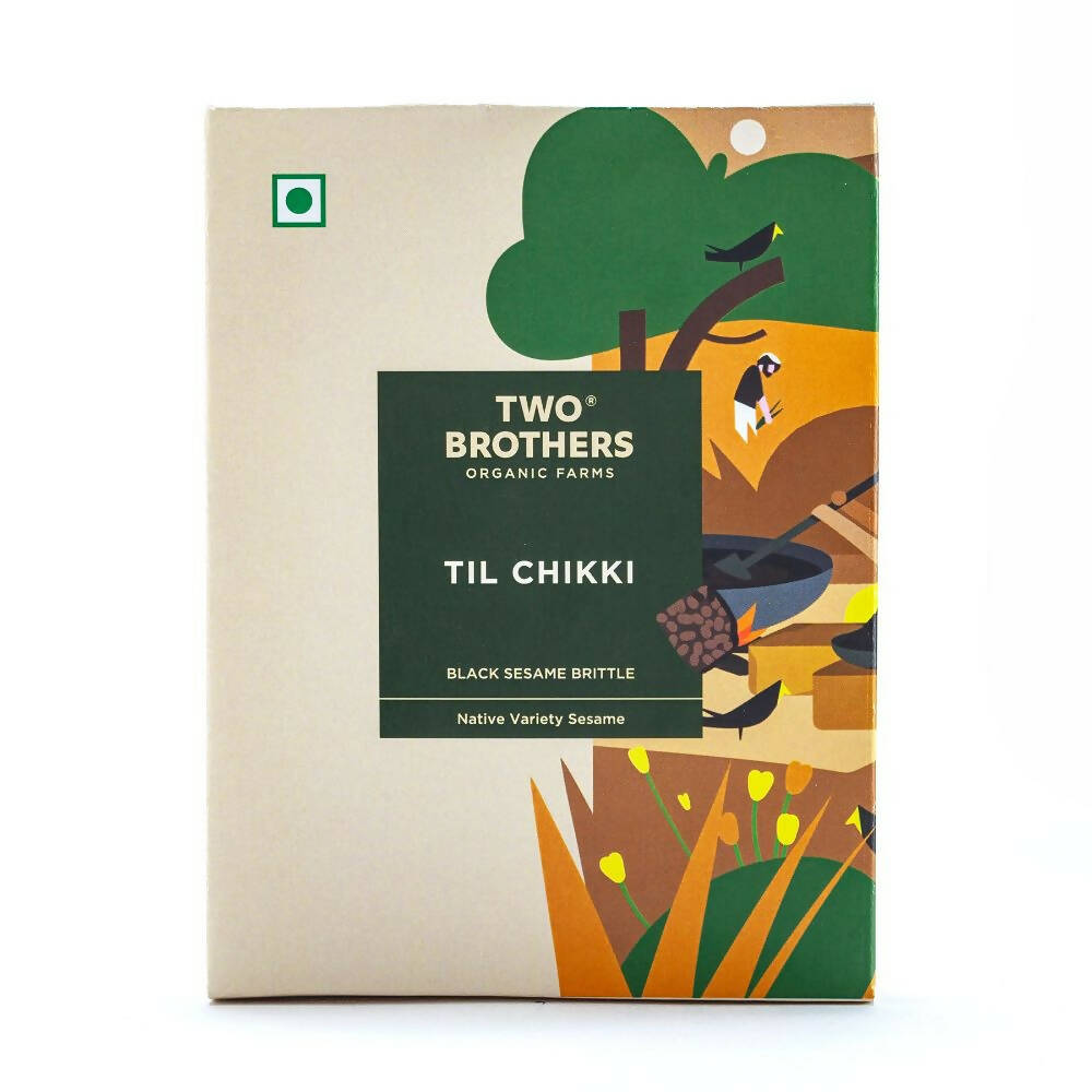 Two Brothers Organic Farms Black Sesame Jaggery Chikki | Grocsy