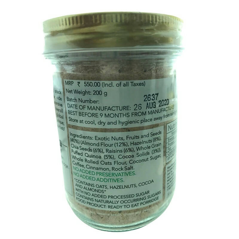 Thenibblebox Chocolate & Hazelnut Almond flour Superfood Porridge Instant Breakfast Mix | Grocsy
