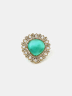 Ruby Raang Teardrop Green Stone Ring | Grocsy