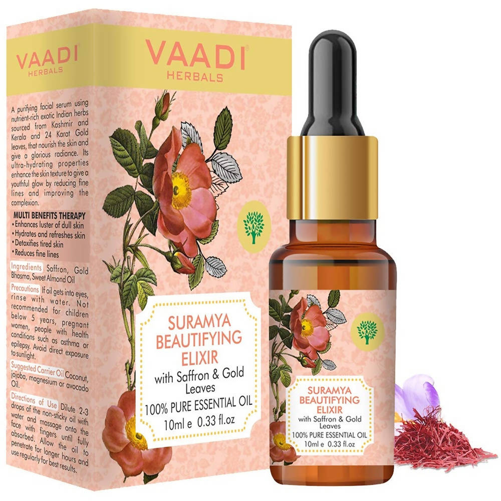 Vaadi Herbals Suramya Beautifying Elixr With Saffron Gold Leaves | Grocsy