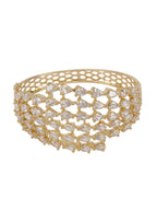 Priyaasi Women Gold-Polished American Diamond Studded Kada Bracelet - Swadesiicart