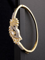 Priyaasi Women Gold-Polished American Diamond Studded, Peacock Inspired Bracelet - Noz2Toz