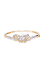 Priyaasi Women Gold-Polished American Diamond Studded, Peacock Inspired Bracelet - Swadesiicart