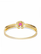 Priyaasi Women Gold-Polished American Diamond and Ruby Studded Bracelet in Pink Color - Swadesiicart