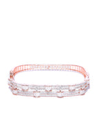 Priyaasi Women Rose Gold-Polished American Diamond Studded Bracelet in Square Shape - Swadesiicart