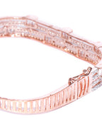 Priyaasi Women Rose Gold-Polished American Diamond Studded Bracelet in Square Shape - Swadesiicart
