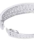 Priyaasi Women Silver-Plated American Diamond Kada Bracelet - Noz2Toz