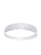 Priyaasi Women Silver-Plated American Diamond Kada Bracelet - Swadesiicart