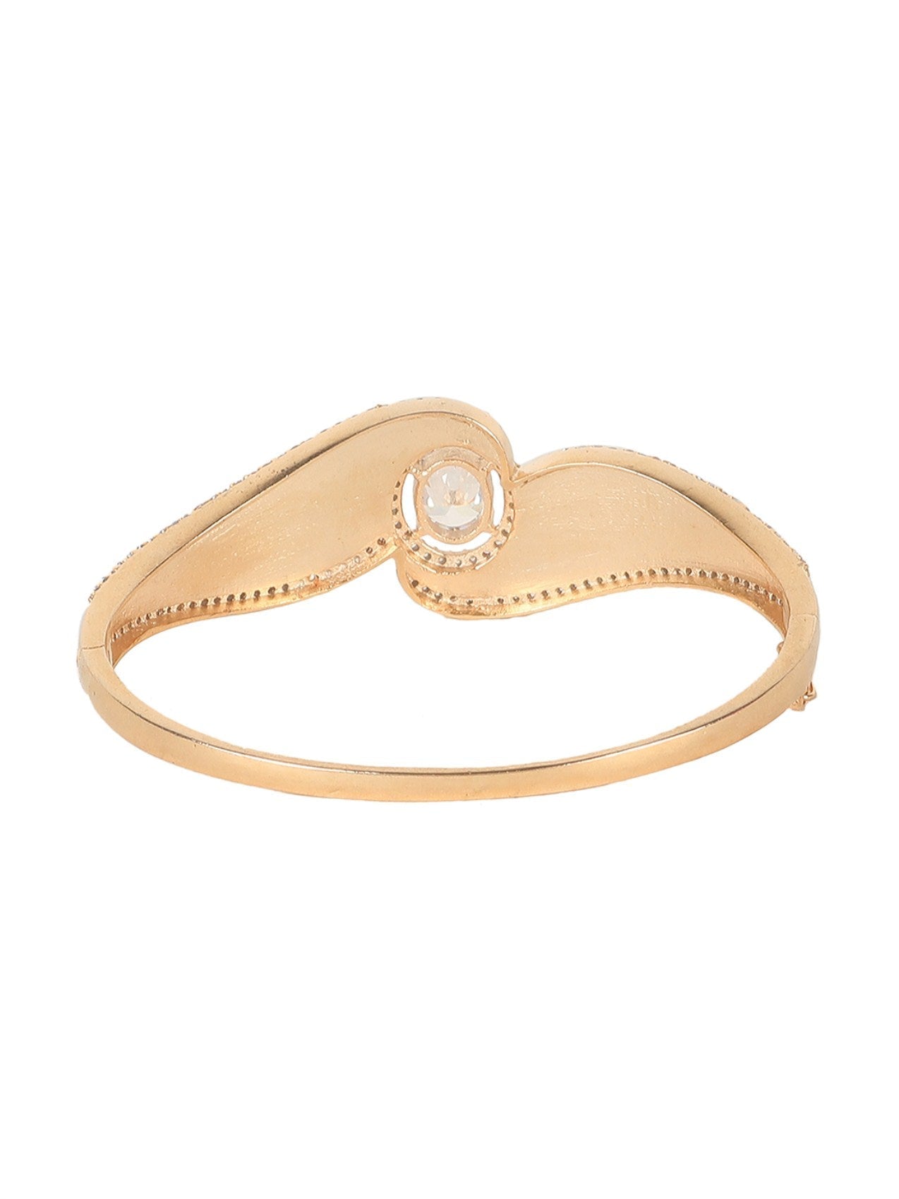 Priyaasi Women Gold-Polished American Diamond Studded, Meenakari Bracelet in Peach Color - Swadesiicart