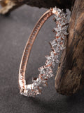 Priyaasi Women Rose Gold-Polished American Diamond Bracelet in Floral Pattern - Noz2Toz