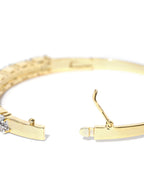 Priyaasi Women Gold-Polished American Diamond Studded Bracelet With Finger Ring - Swadesiicart