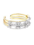 Priyaasi Women Gold-Polished American Diamond Studded Bracelet With Finger Ring - Swadesiicart