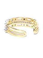 Priyaasi Women Gold-Polished American Diamond Studded Bracelet With Finger Ring - Swadesiicart