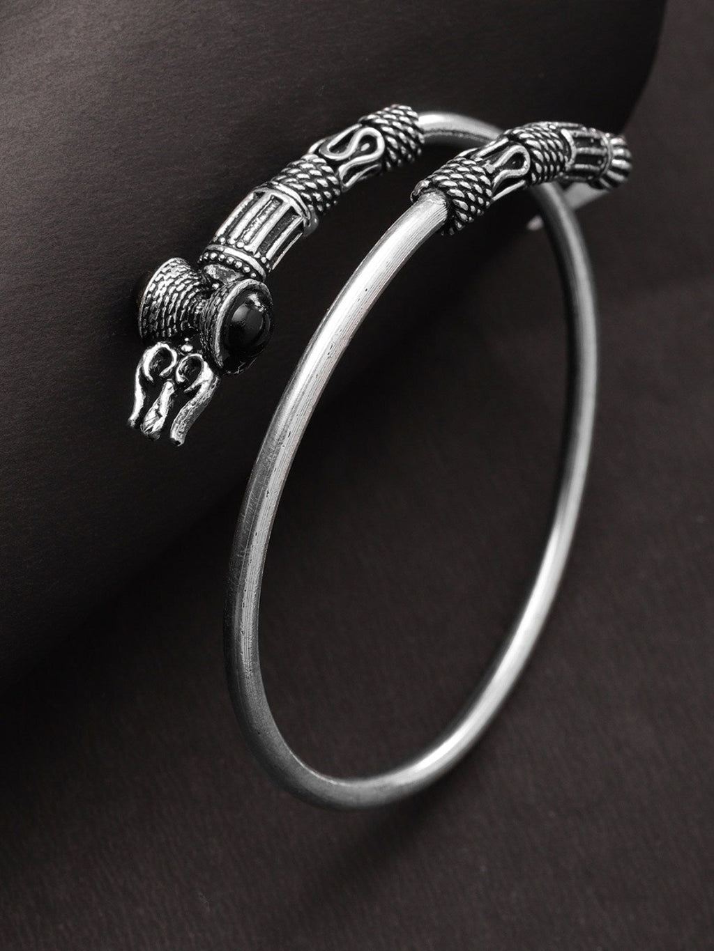 Priyaasi Oxidised Silver-Toned & Black Beaded Bracelet For Women And Girls - Noz2Toz