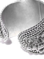 Priyaasi Women Oxidised Silver-Toned Ghungroo Handcrafted Cuff Bracelet - Swadesiicart