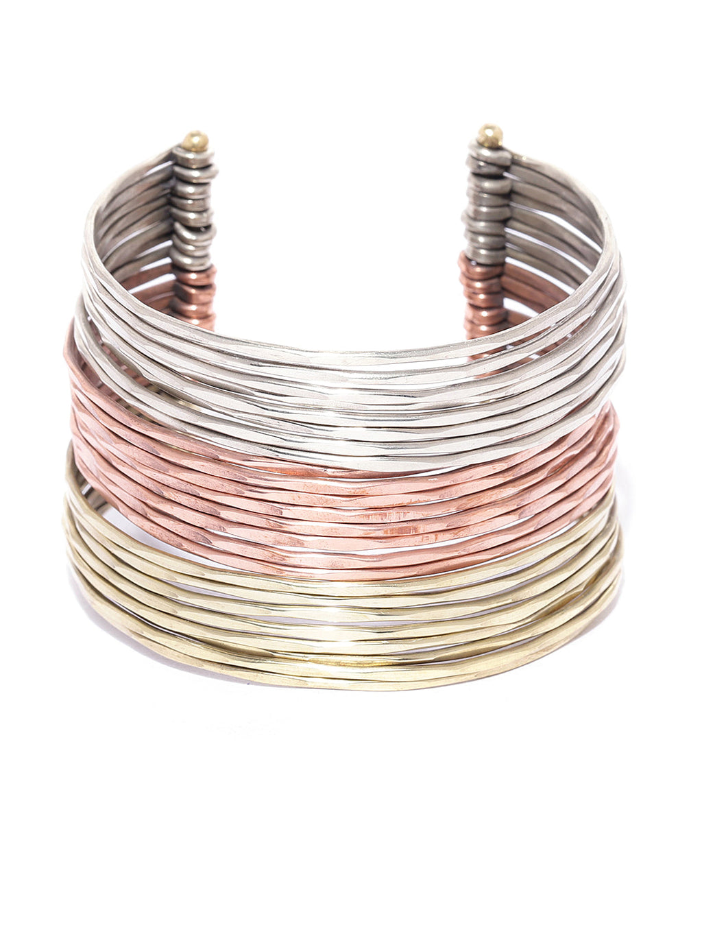 Priyaasi Women Multi-Toned Multi-Stranded Bangles Like Cuff Bracelet - Swadesiicart