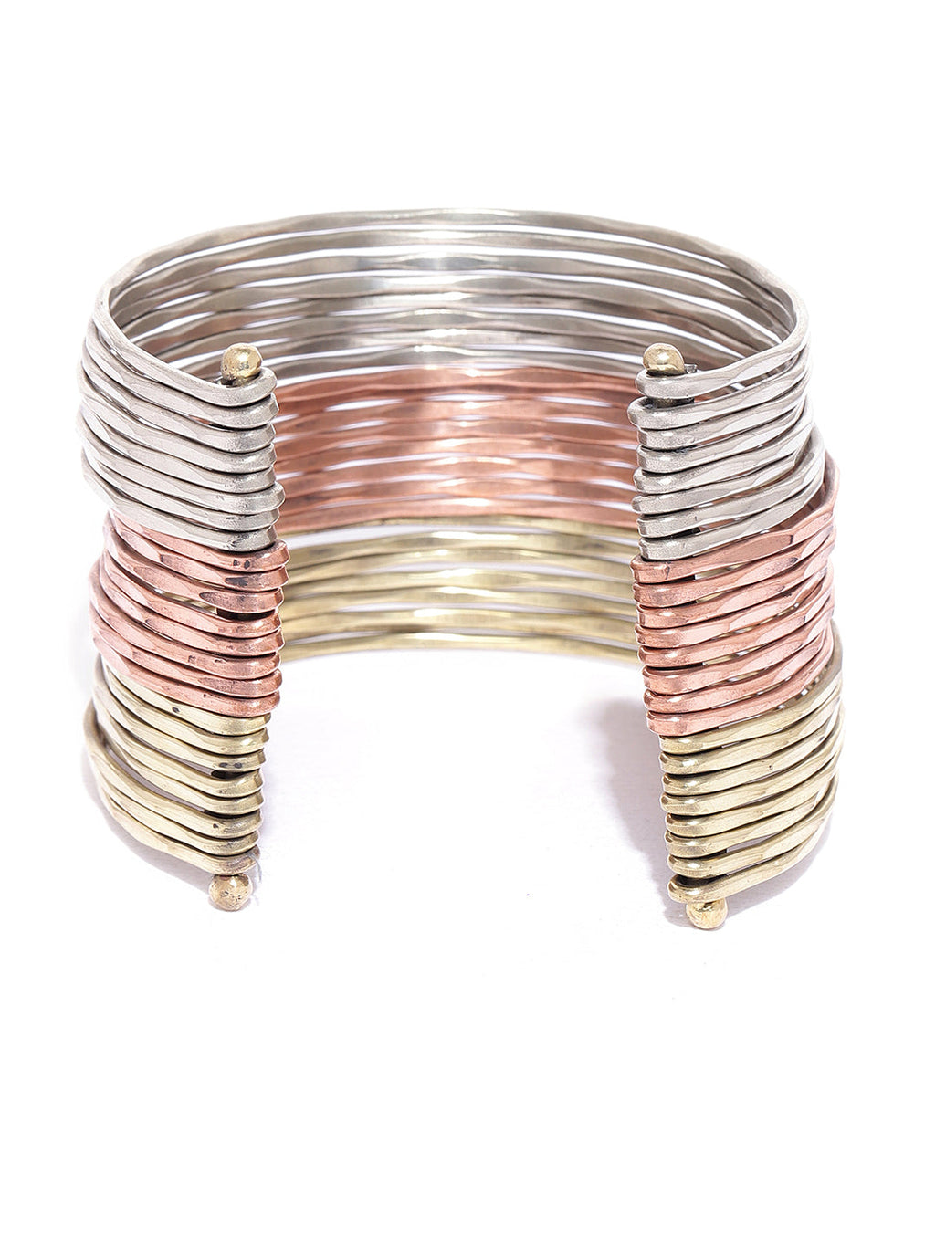 Priyaasi Women Multi-Toned Multi-Stranded Bangles Like Cuff Bracelet - Swadesiicart