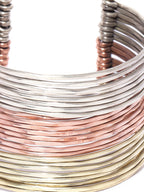 Priyaasi Women Multi-Toned Multi-Stranded Bangles Like Cuff Bracelet - Swadesiicart