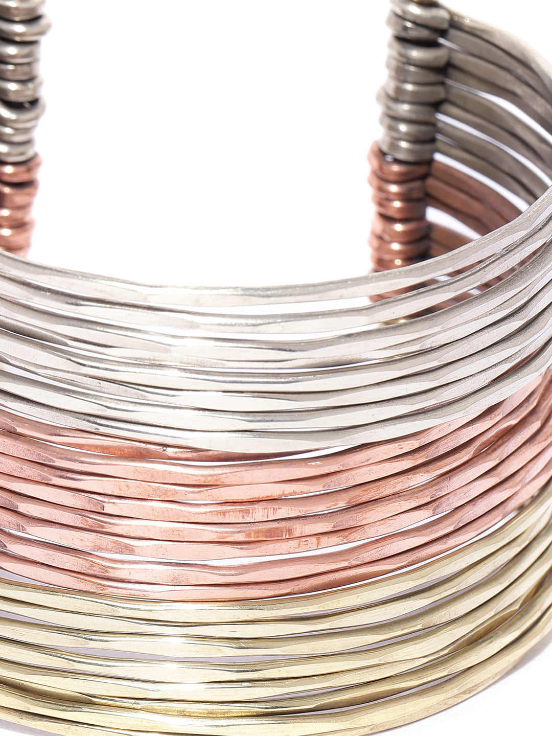 Priyaasi Women Multi-Toned Multi-Stranded Bangles Like Cuff Bracelet - Swadesiicart