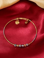 Priyaasi Women Gold-Polished Circular Shape Openable Kada Bracelet - Noz2Toz
