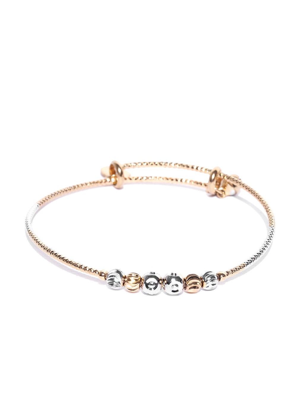 Priyaasi Women Gold-Polished Circular Shape Openable Kada Bracelet - Swadesiicart