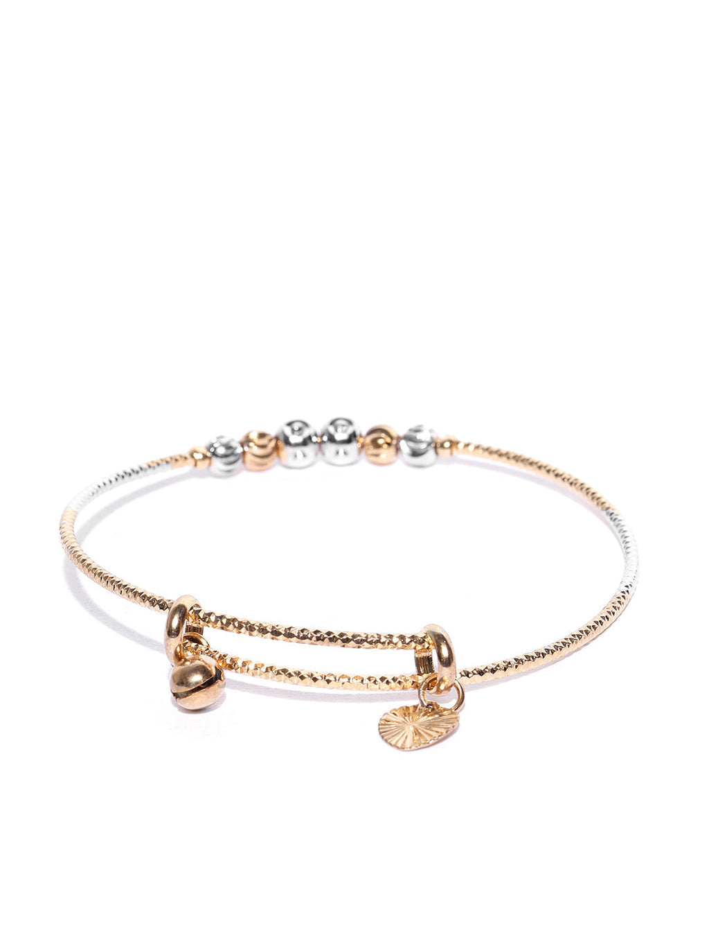 Priyaasi Women Gold-Polished Circular Shape Openable Kada Bracelet - Swadesiicart
