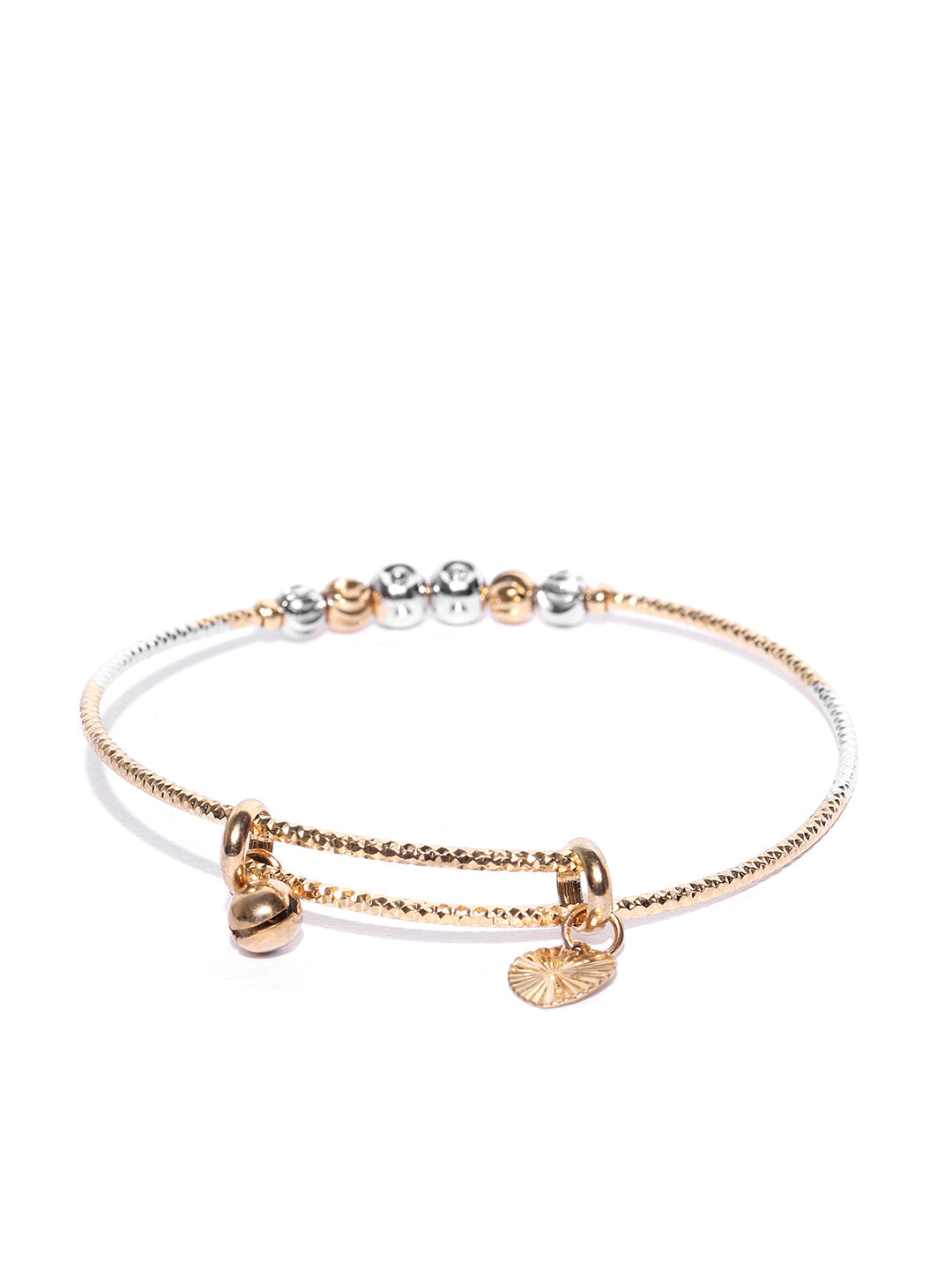 Priyaasi Women Gold-Polished Circular Shape Openable Kada Bracelet - Swadesiicart
