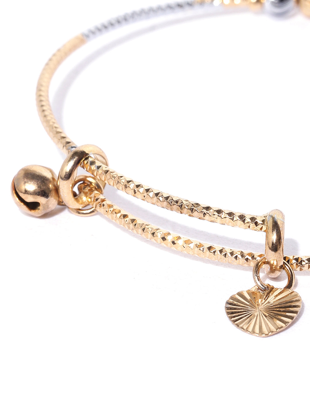 Priyaasi Women Gold-Polished Circular Shape Openable Kada Bracelet - Swadesiicart