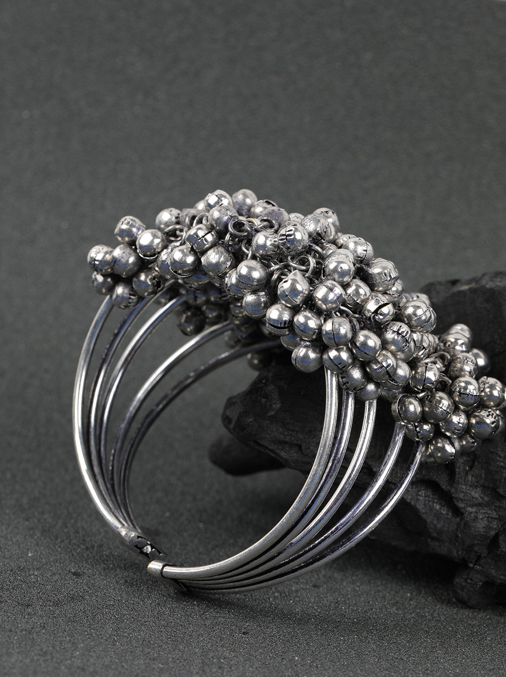 Priyaasi Women Oxidized Silver-Plated Cuff Bracelet - Noz2Toz