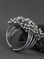 Priyaasi Women Oxidized Silver-Plated Cuff Bracelet - Noz2Toz