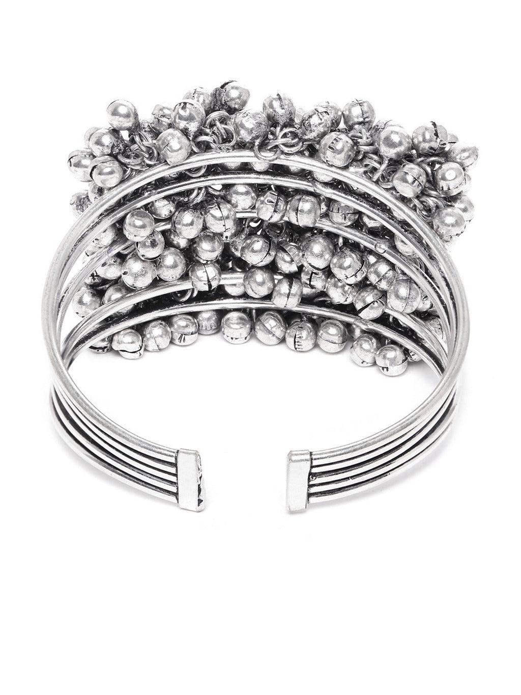 Priyaasi Women Oxidized Silver-Plated Cuff Bracelet - Swadesiicart