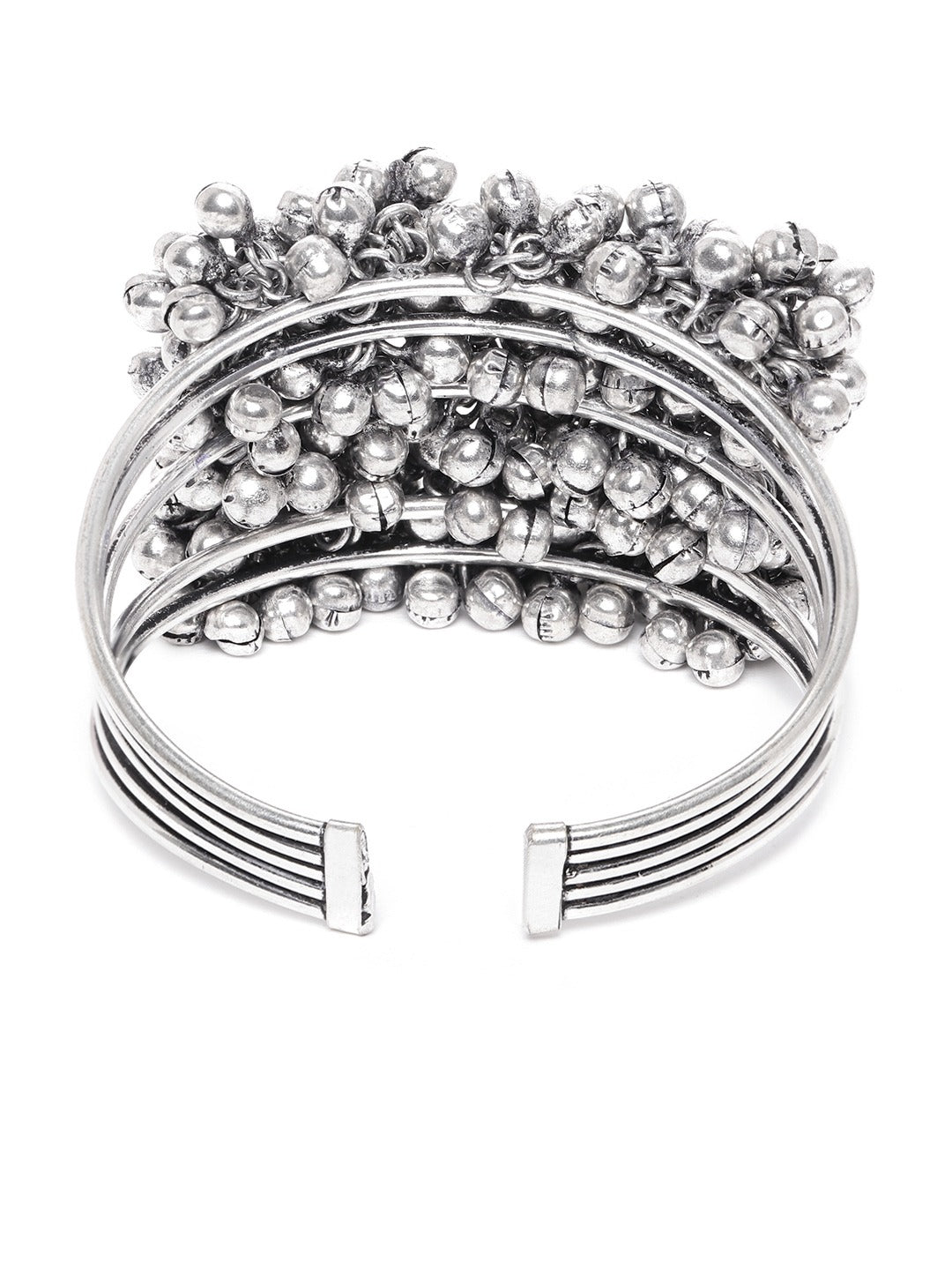 Priyaasi Women Oxidized Silver-Plated Cuff Bracelet - Swadesiicart
