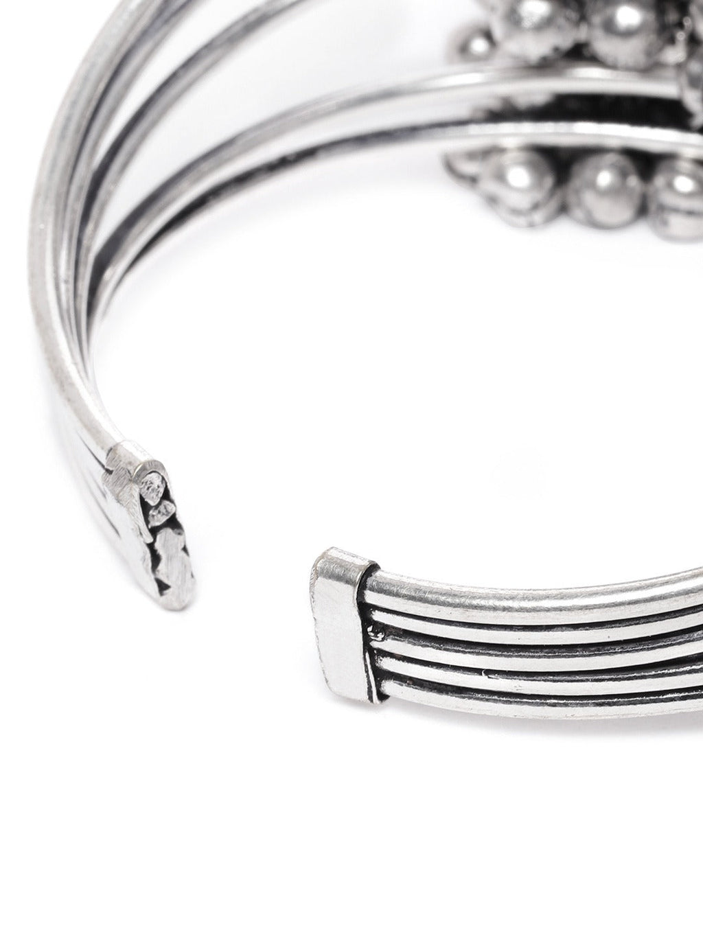Priyaasi Women Oxidized Silver-Plated Cuff Bracelet - Swadesiicart