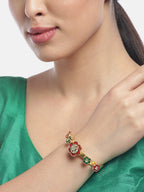 Priyaasi Women Handcrafted Floral Red and Green Bracelet - Swadesiicart