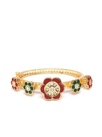 Priyaasi Women Handcrafted Floral Red and Green Bracelet - Swadesiicart