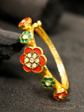Priyaasi Women Handcrafted Floral Red and Green Bracelet - Noz2Toz