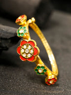Priyaasi Women Handcrafted Floral Red and Green Bracelet - Noz2Toz