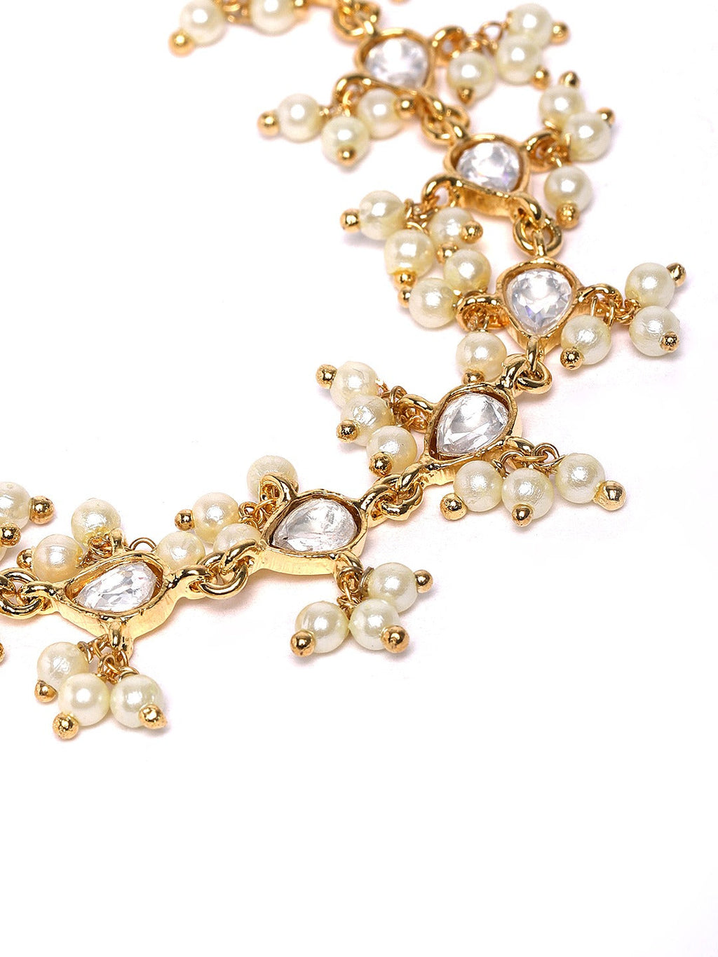 Priyaasi Women Gold-Polished Stone Studded Adjustable Bracelet - Swadesiicart