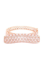 Priyaasi Women Rose Gold-Polished American Diamond Party Bangle Style Bracelet - Swadesiicart