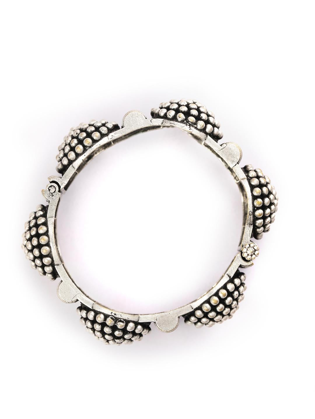 Priyaasi Women Silver Plated Kada Bracelet - Swadesiicart