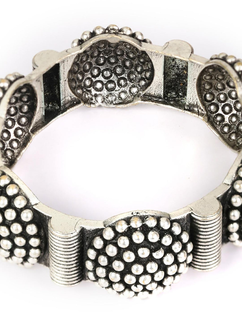 Priyaasi Women Silver Plated Kada Bracelet - Swadesiicart