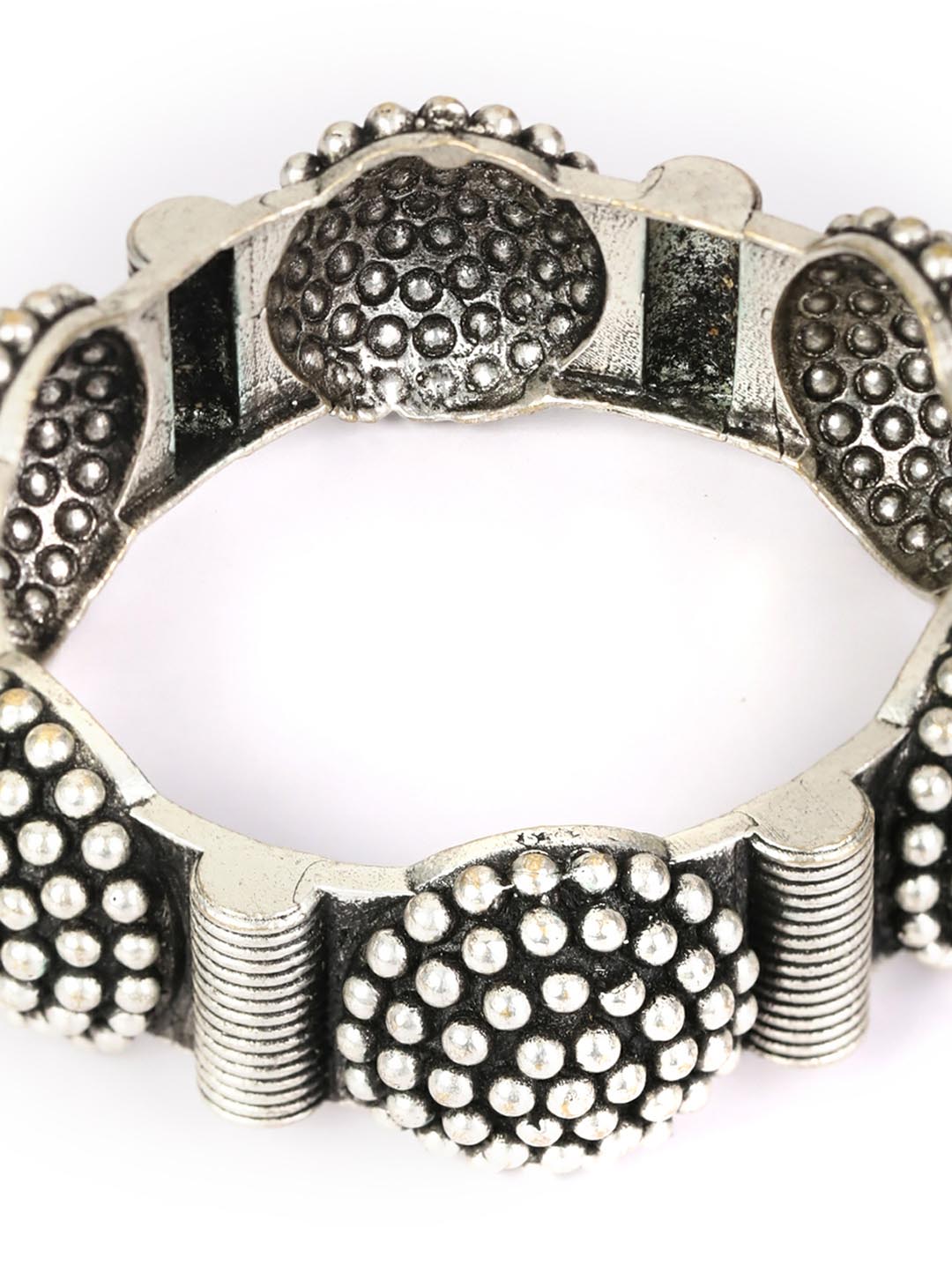 Priyaasi Women Silver Plated Kada Bracelet - Swadesiicart