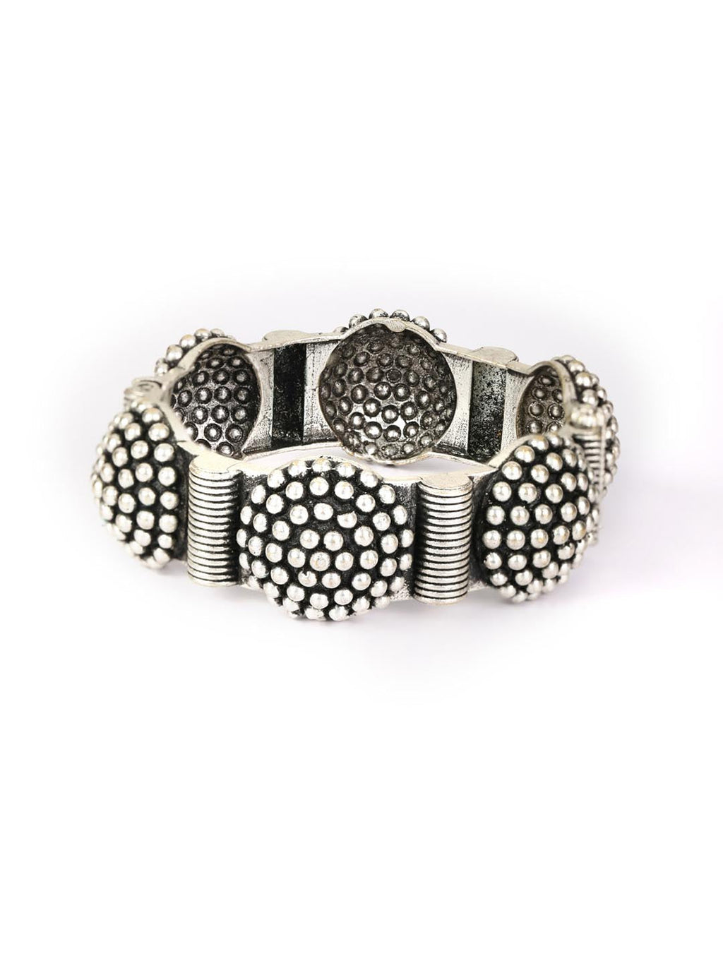 Priyaasi Women Silver Plated Kada Bracelet - Swadesiicart