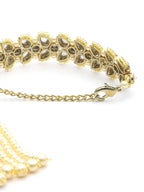 Priyaasi Women Kundan Gold-Polished Leaf Wraparound Bracelet - Swadesiicart