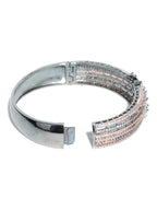 Priyaasi Women Rose Gold American Diamond Gun Metal Plated Bangle Style Bracelet - Swadesiicart