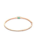 Priyaasi Women Green Stone Studded American Diamond Rose Gold Bracelet - Swadesiicart
