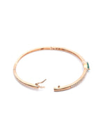 Priyaasi Women Green Stone Studded American Diamond Rose Gold Bracelet - Swadesiicart