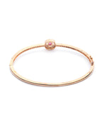 Priyaasi Women Pink American Diamond Rose Gold Geometric Bracelet - Swadesiicart